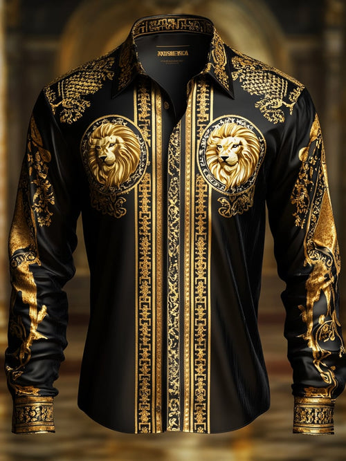 Men's Satin Luxe Long Sleeve Button Down Shirt