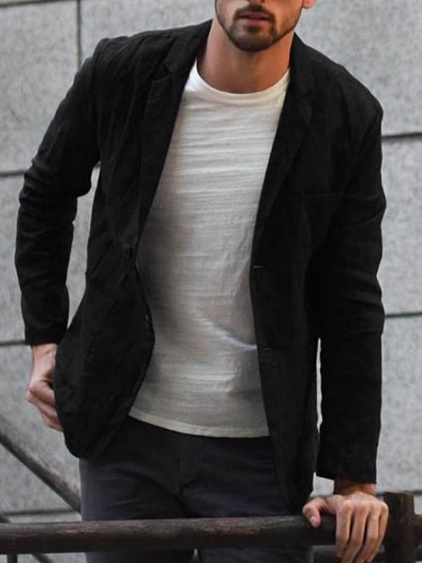Men's casual loose cotton and linen suit