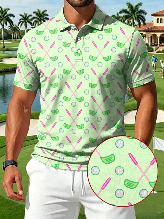 Pastel Golf Club Men's Printed Casual Polo Shirt