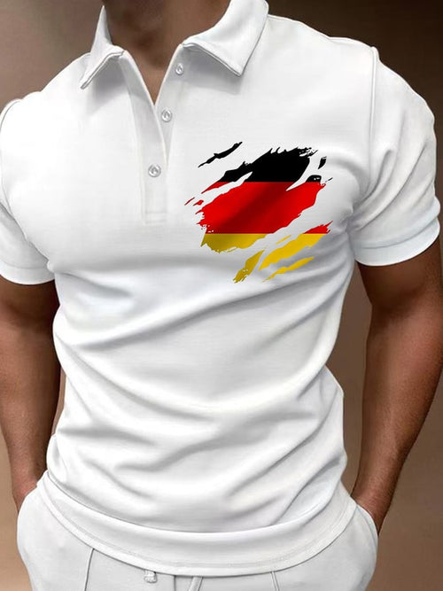 Men'S German Flag Design Polo Shirt