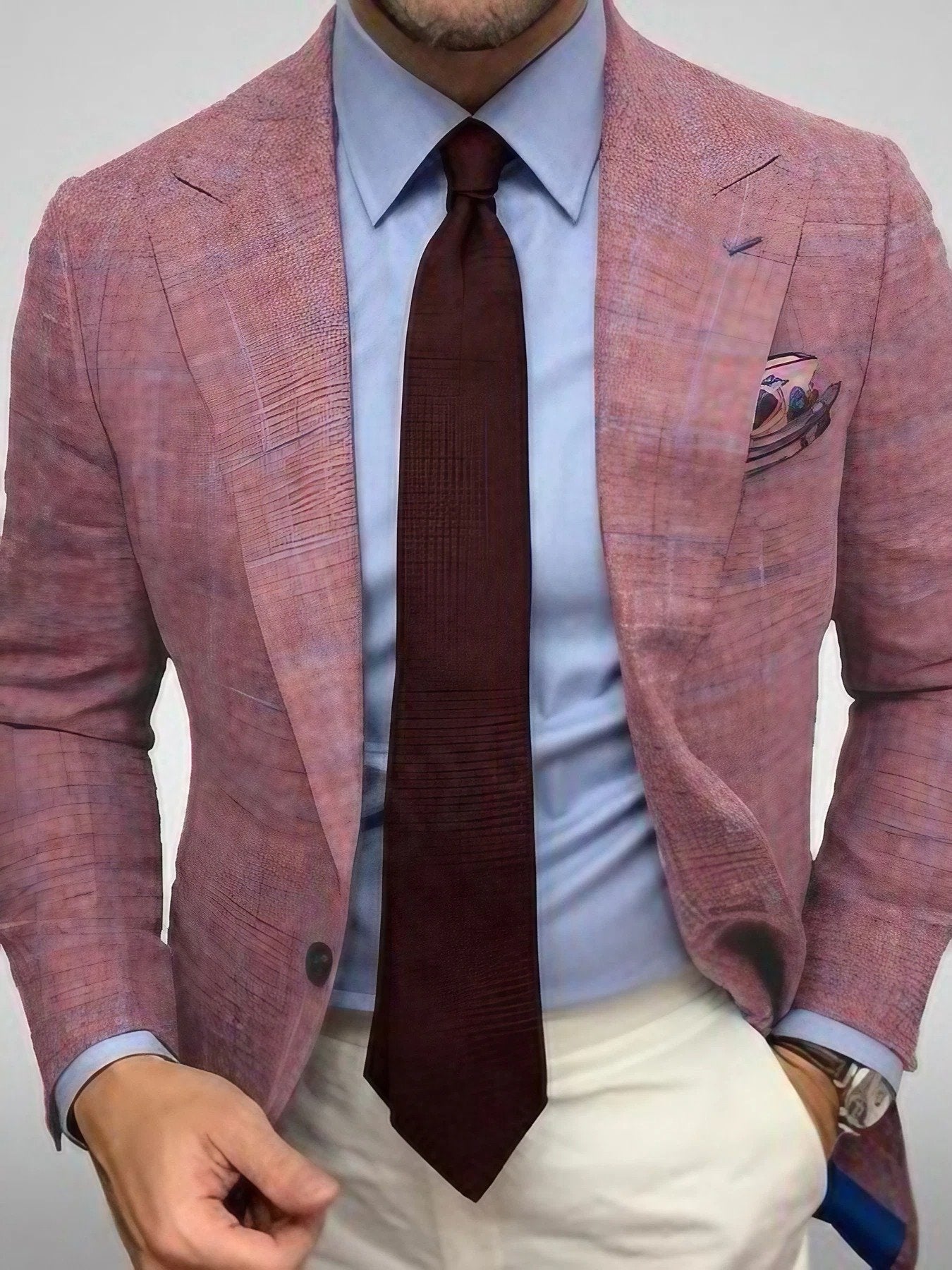 Checkered Gentleman Business Suit Jacket