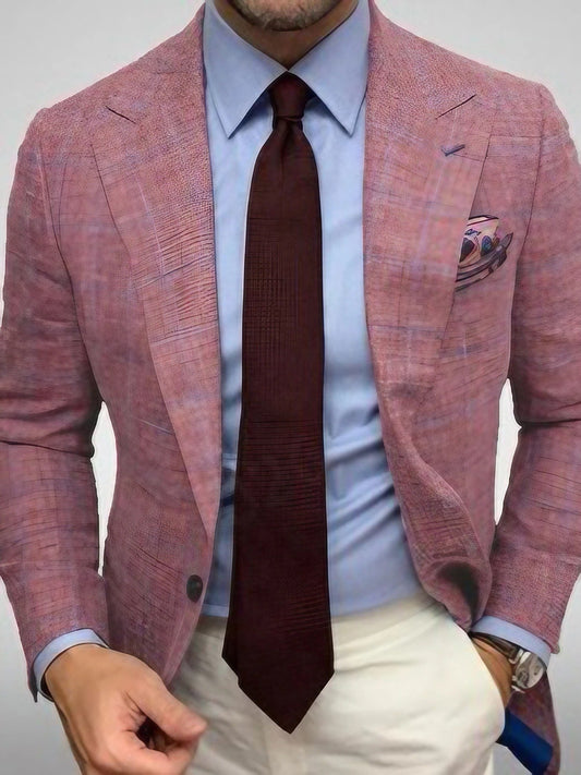 Checkered Gentleman Business Suit Jacket