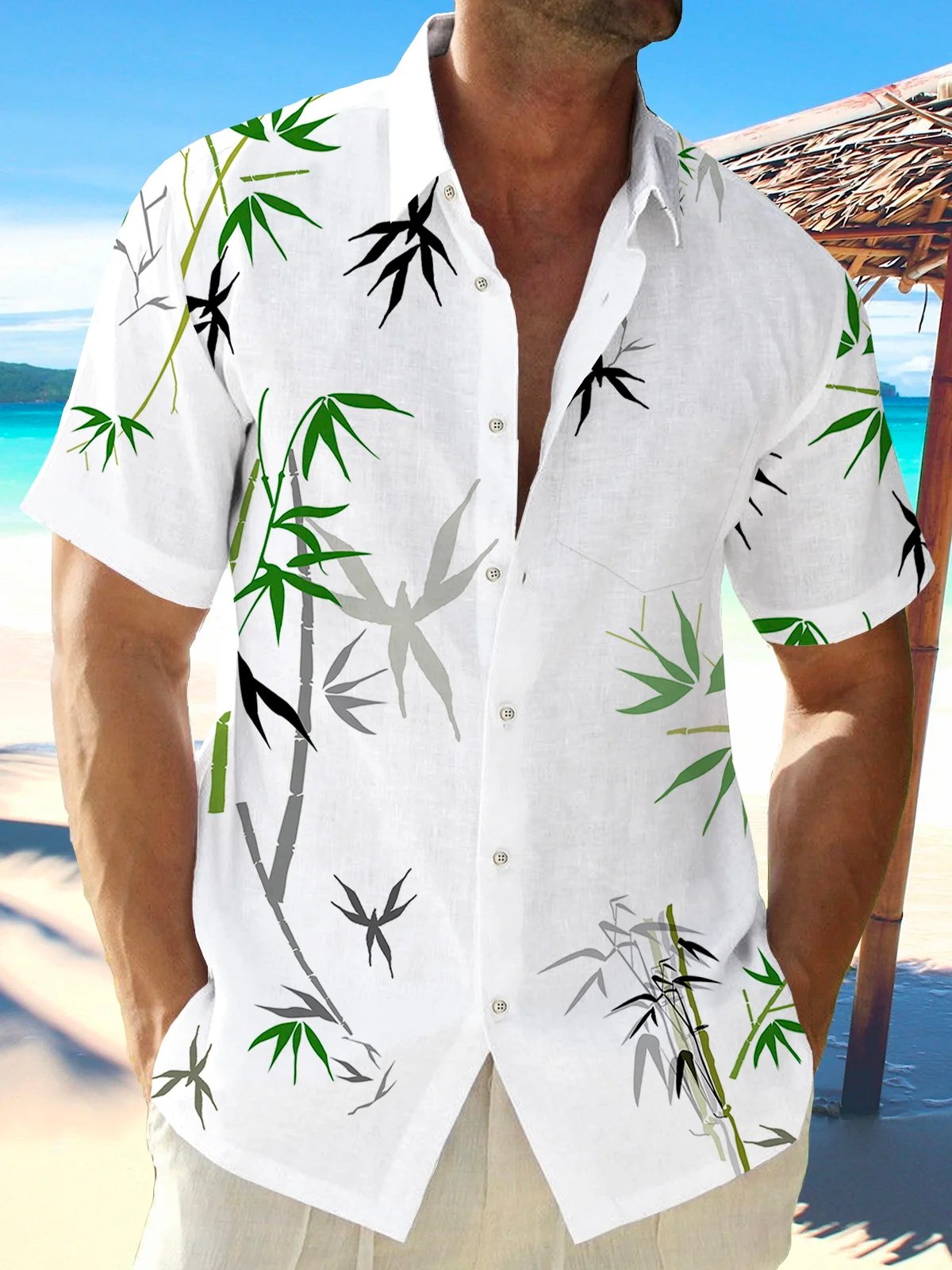 Men's Hawaiian Flora Print Casual Shirt