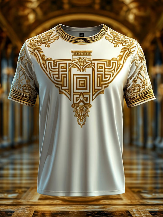 Men's Business Tiger Print Short Sleeve T-Shirt