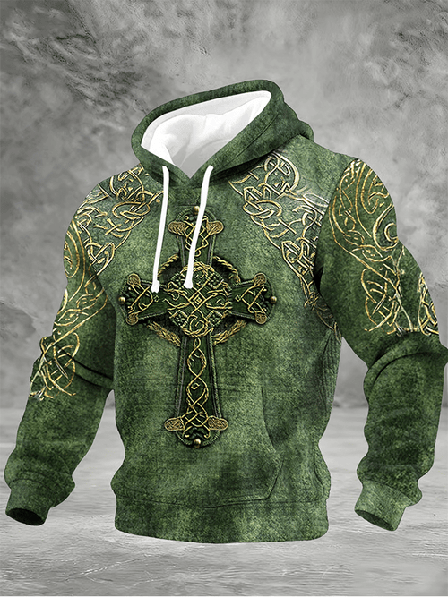 Men'S Casual Printed Hooded Sweatshirt