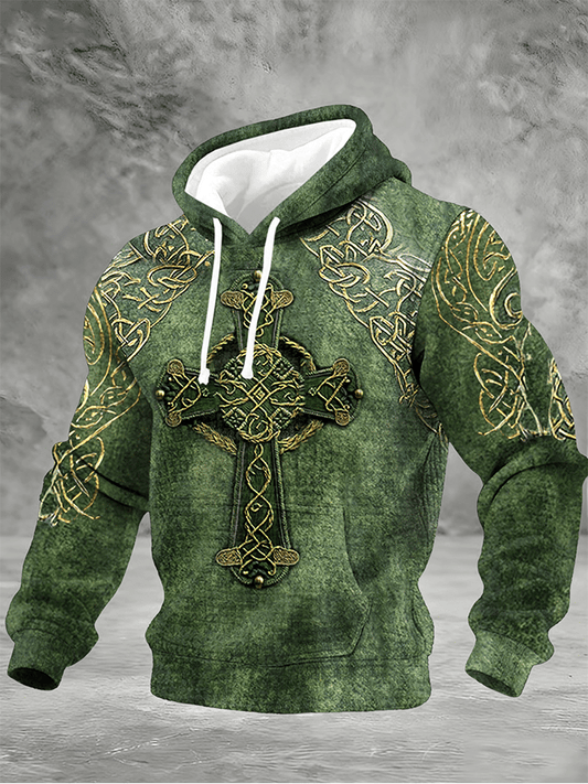 Men'S Casual Printed Hooded Sweatshirt