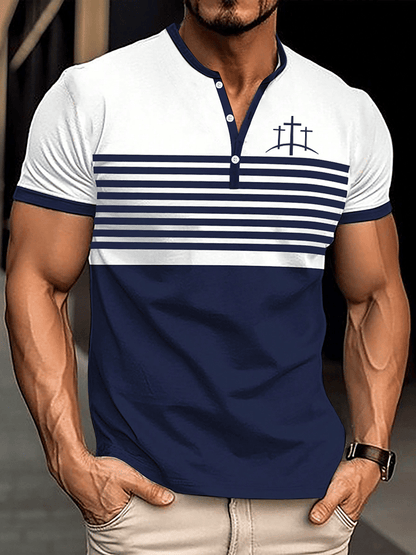 Men's Faith Print Henley T-Shirt