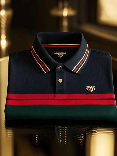 Men's Vintage Business Long Sleeve Polo Shirt