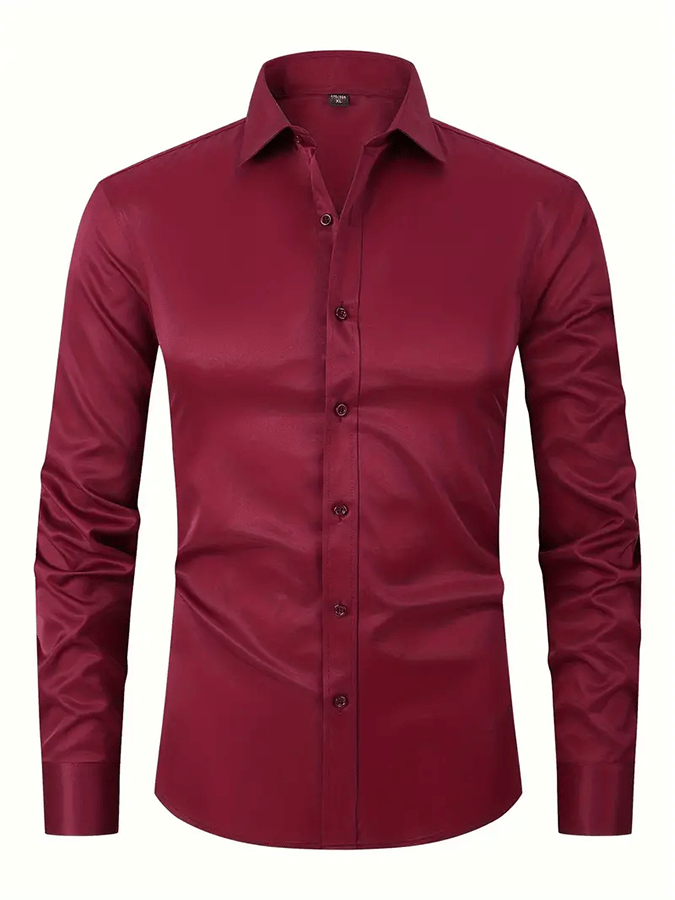 Men's Solid Color Design Business Casual Shirt