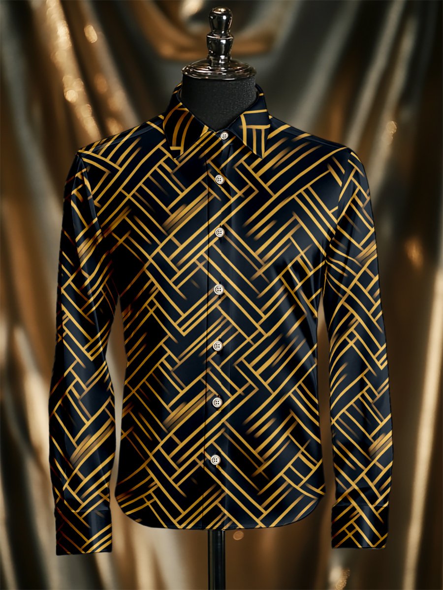 Men's Silk Luxury Business Long Sleeve Shirt