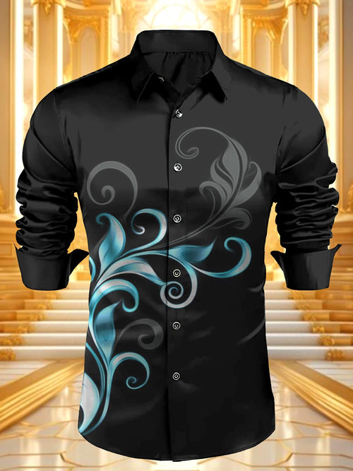 Men's Satin Luxe Long Sleeve Button Down Shirt