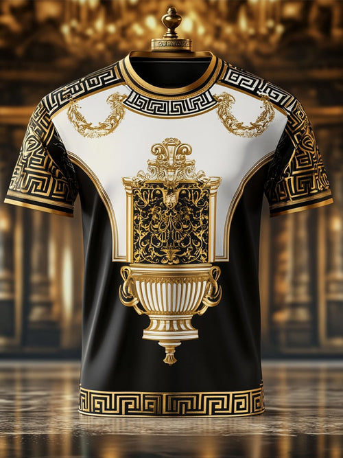 Men's Business Tiger Print Short Sleeve T-Shirt
