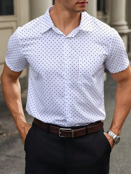 Men's Business Casual Button Short-sleeved Shirt