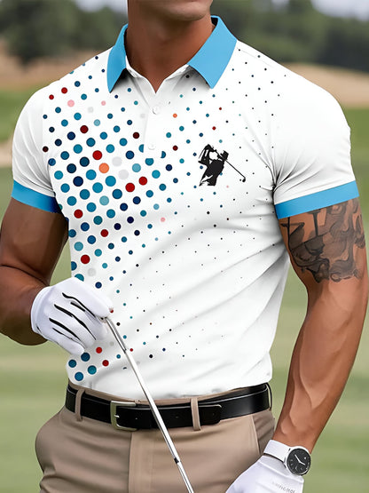 Men's Casual Business Plaid Contrast Color Polo