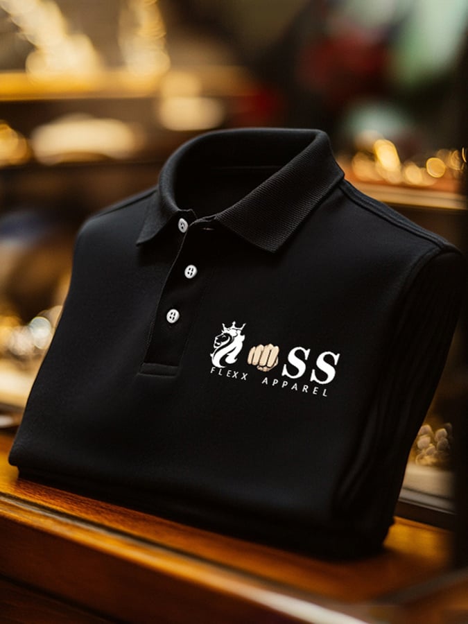 Men's Business Casual Printed Polo Shirt