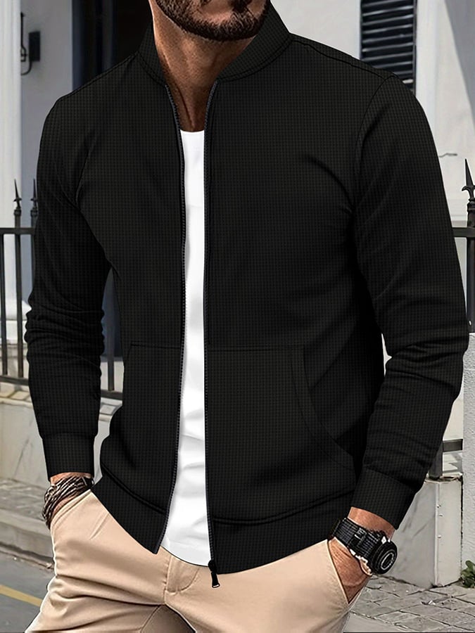 Men's Vintage Waffle Zip Comfort Jacket