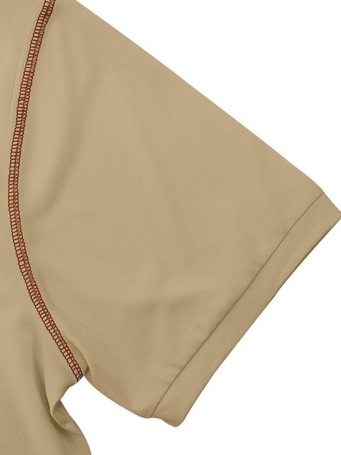 Men's Stylish Casual Polo Shirt With Contrasting Color Thread Design (With Pockets)