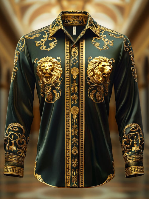 Men's Satin Luxe Long Sleeve Button Down Shirt