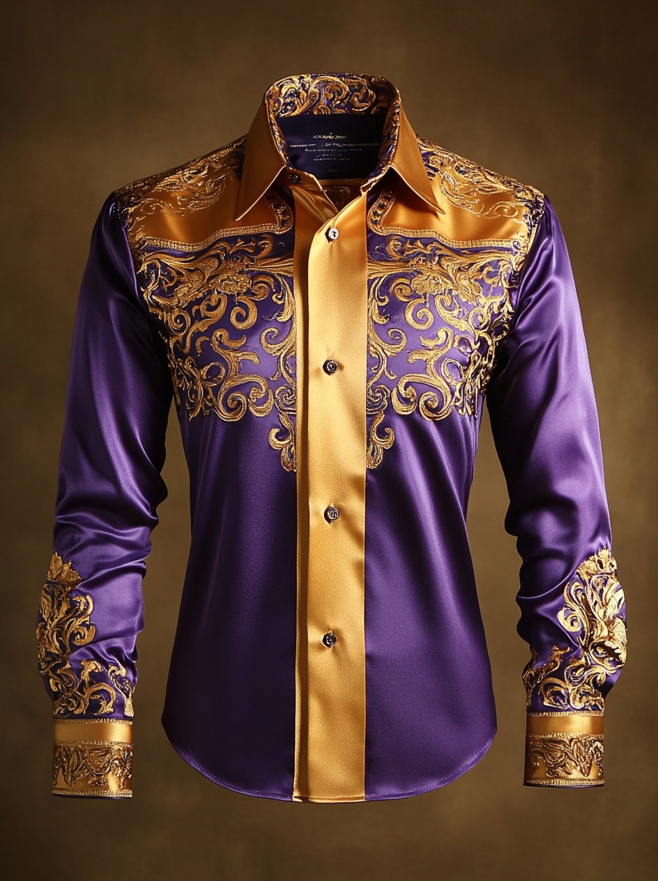 Men's Luxury Long-sleeved Shirt with Beast Print