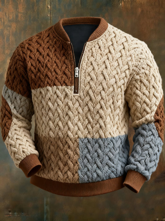 Men's Casual Geometric Color Block Print Sweatshirt