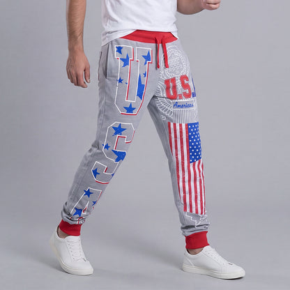 Men's Casual Athletic Pants with Letter Print