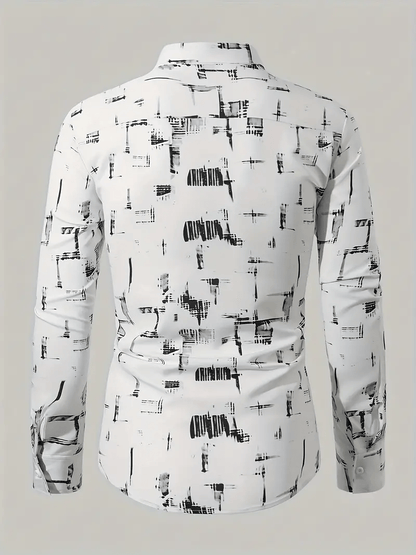 Men's Plaid Business Long Sleeve Shirt