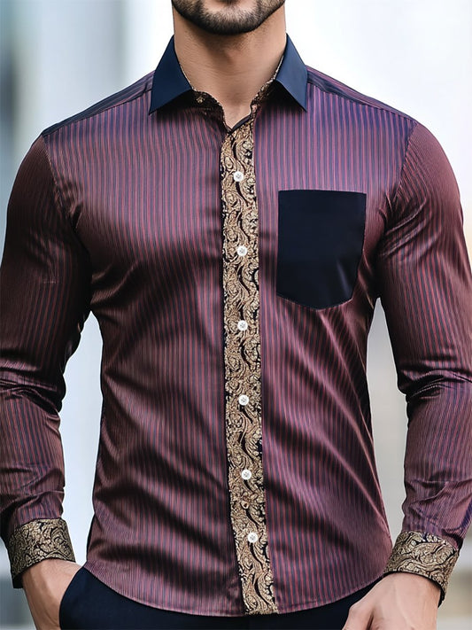 Men's Satin Luxe Long Sleeve Button Down Shirt