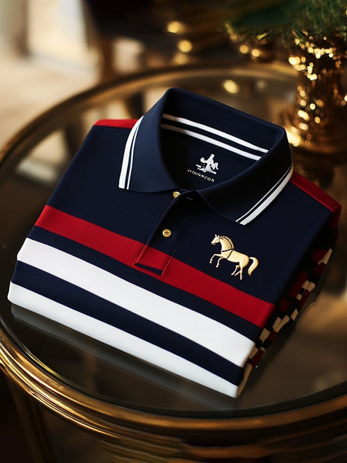 Men's Business Casual Button Short Sleeve Polo Shirt