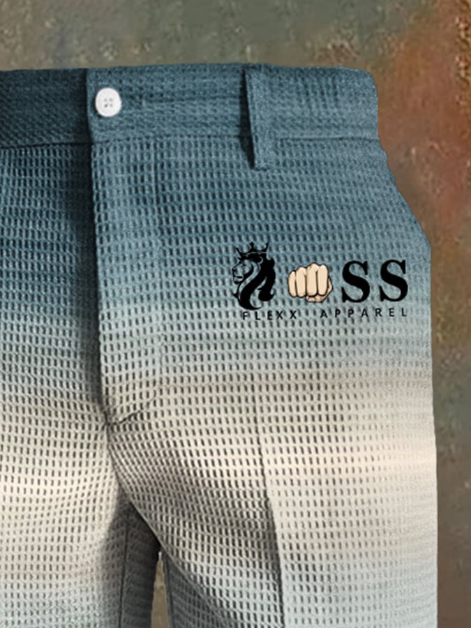 Men's Casual Gradient Waffle Pants