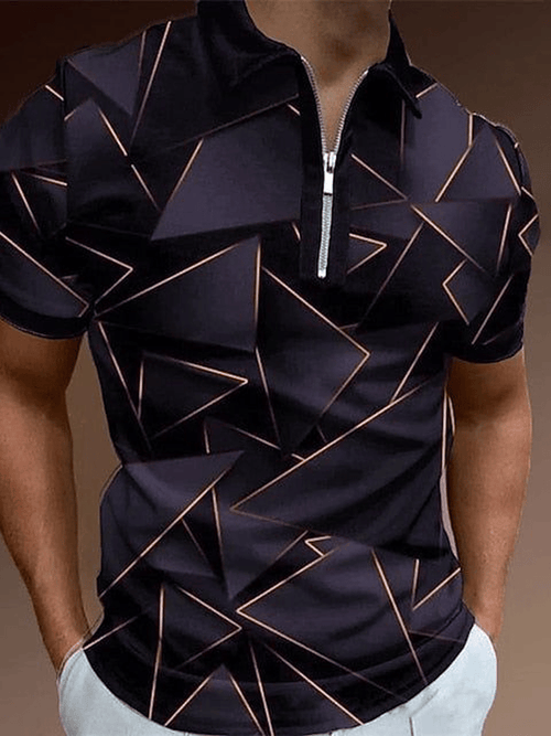 Casual Men'S Zipper Polo