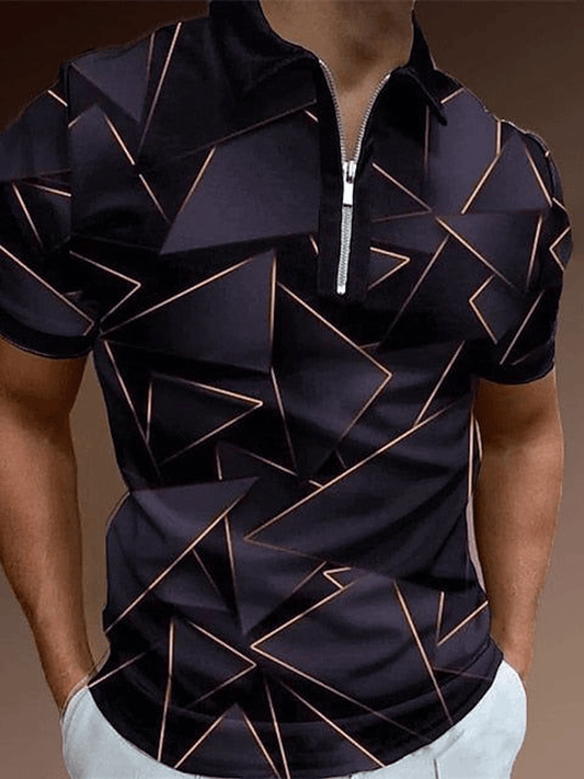 Casual Men'S Zipper Polo