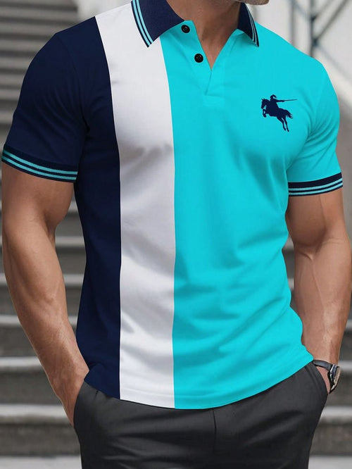 Men's Casual Business Button Short Sleeve Polo Shirt