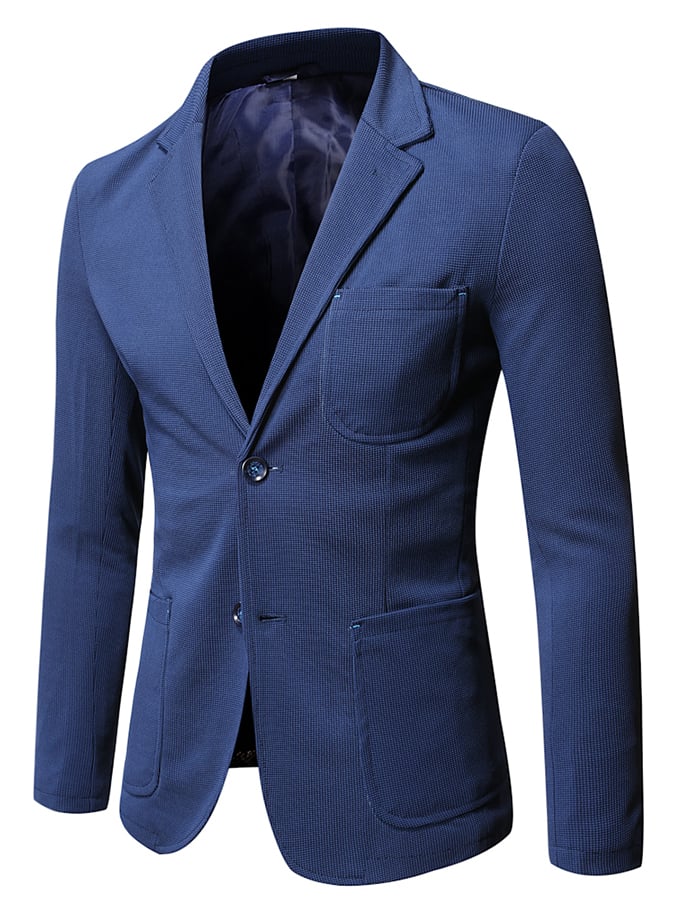 Men's Casual Fashion Two Button Waffle Blazer