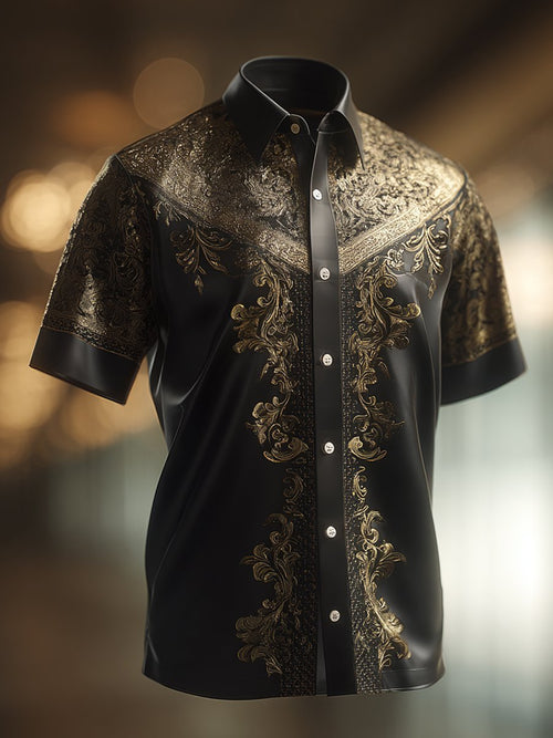 Men's Luxury Business Casual Lapel Short Sleeve Shirt