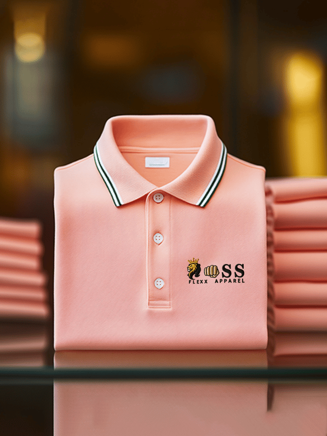 Men's Business Casual Printed Short Sleeve Polo Shirt