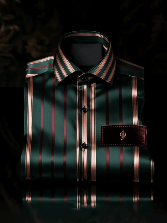 Men's Elegant Romantic Striped Long Sleeve Shirt