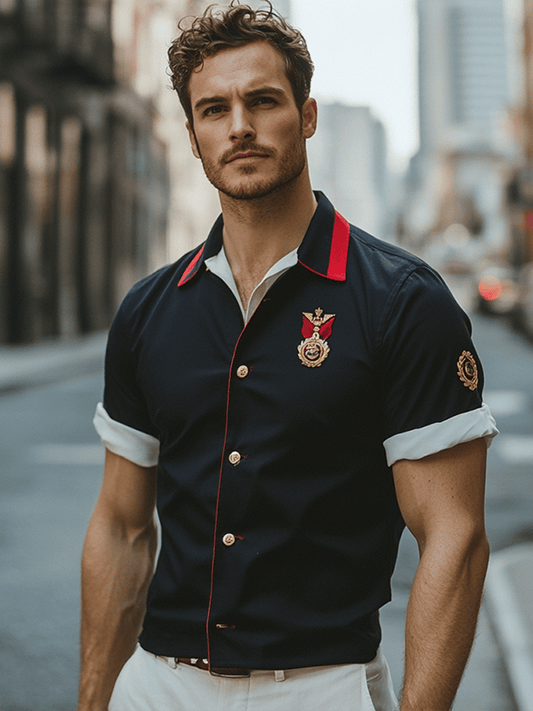 Men's business short-sleeved shirt