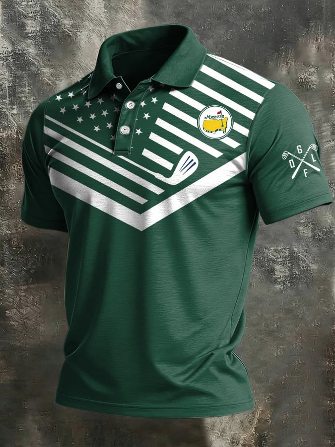 Men's Casual Golf-Print Polo Shirt