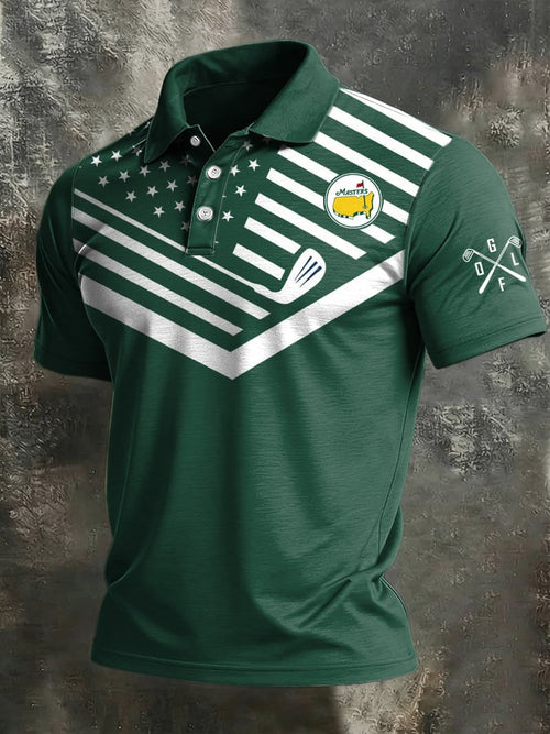 Men's Casual Golf-Print Polo Shirt