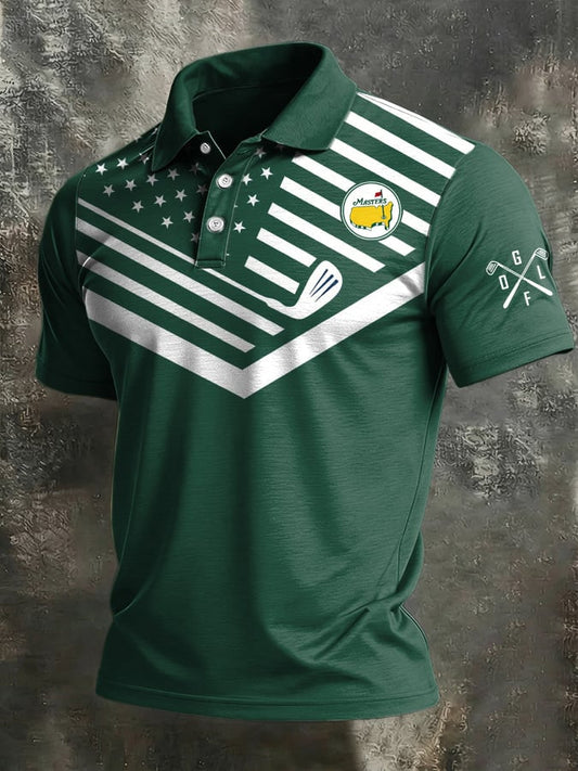 Men's Casual Golf-Print Polo Shirt