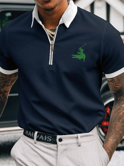 Casual Men'S Zipper Polo