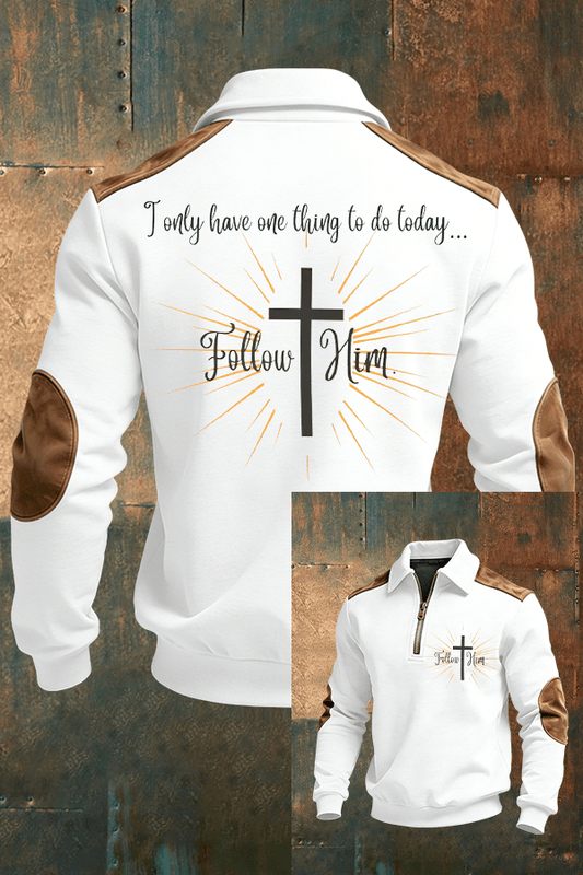 Men's Retro Sweatshirt With Print Of Faith-Fast Shipping