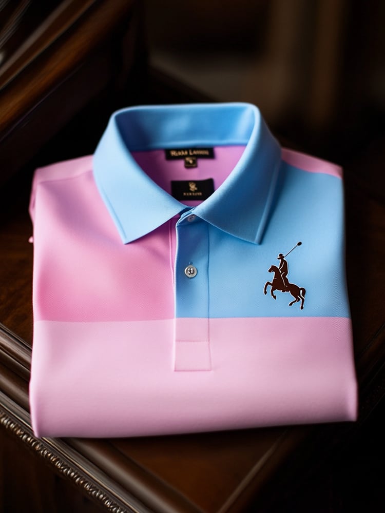 Men's Classic Business Button Short Sleeve Polo Shirt