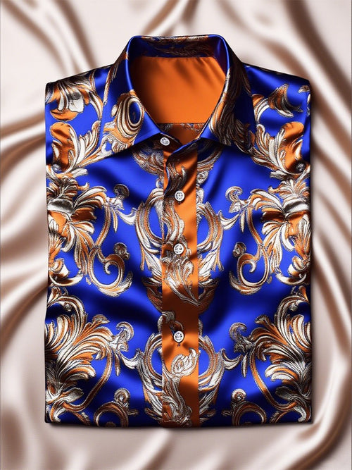Men's Satin Luxe Long Sleeve Button Down Shirt