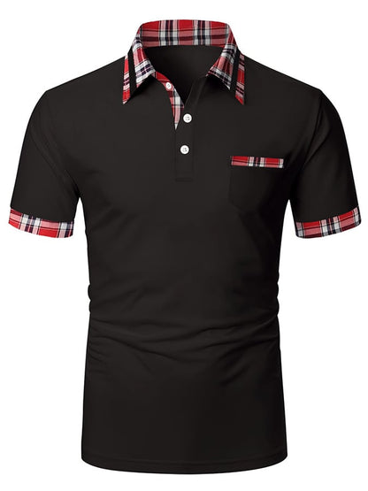 Short Sleeve Printed Pullover Polo Shirt
