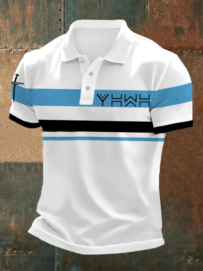 Men's Retro Faith Casual Printed Polo Shirt