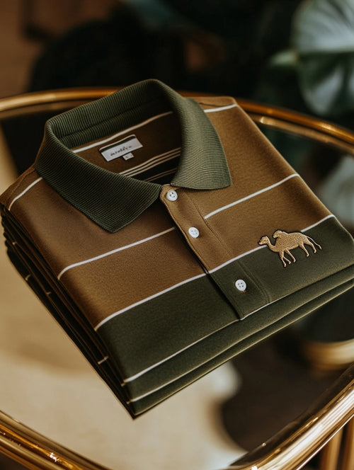 Men's Casual Business Button Long Sleeve Polo Shirt
