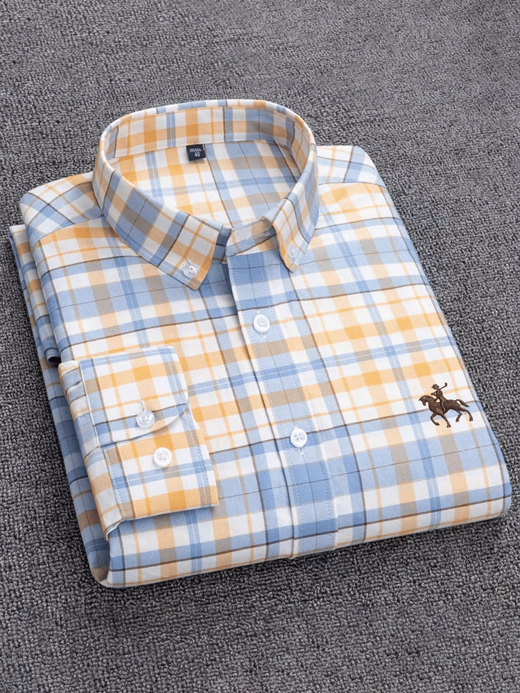 Men's 100% cotton business long-sleeved shirt