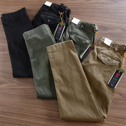 American retro woven cargo pants