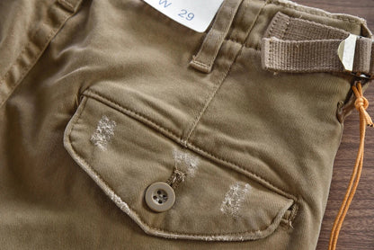 American retro woven cargo pants